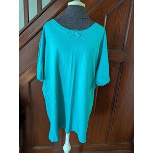 Vtg Dockers Womens Teal Short-Sleeve Cotton T-Shirt Embroidered Logo  Size 2X US